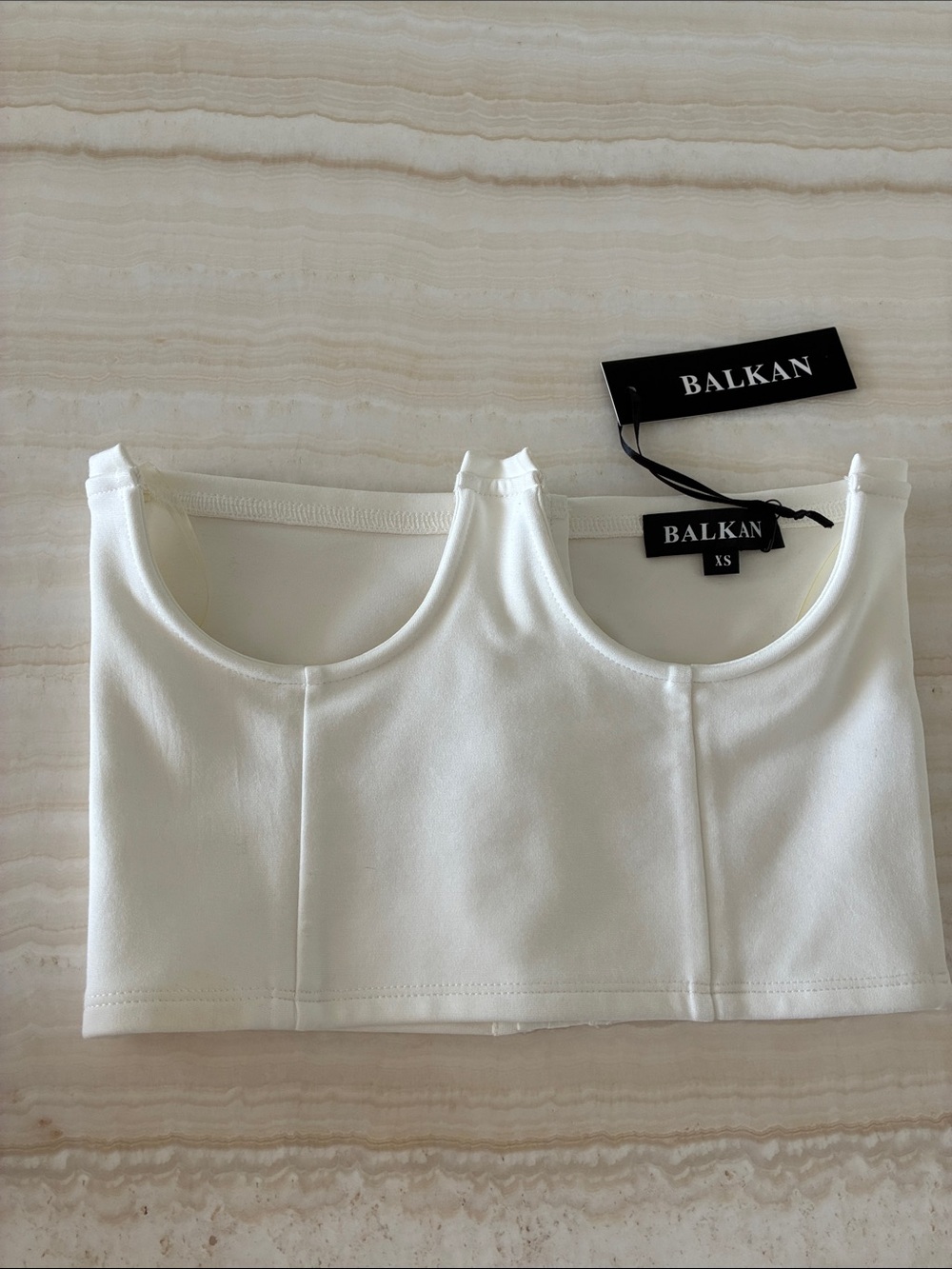 White Structured Crop Corset Add on